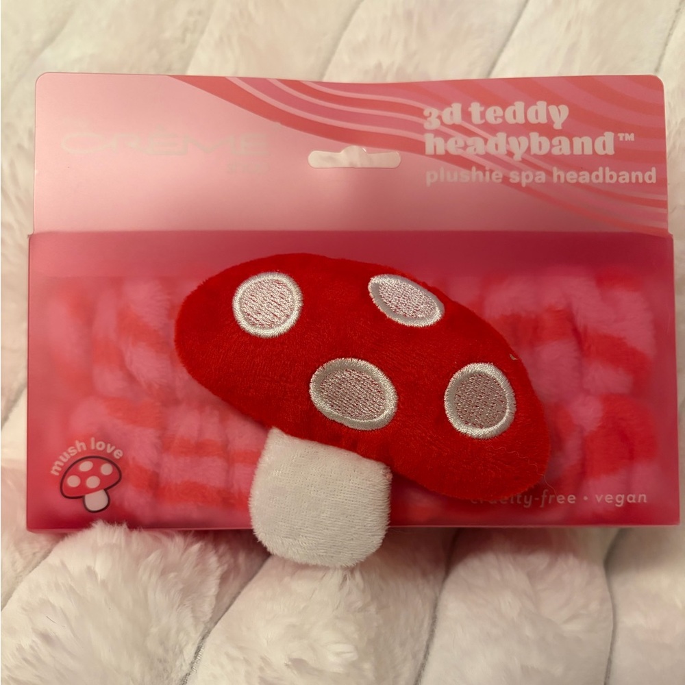 The Creme Shop Red Mushroom Plushie Spa Headband